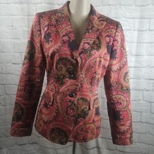 Tahari Arthur S Levine Women's Size 6 Paisley Blazer Business Jacket