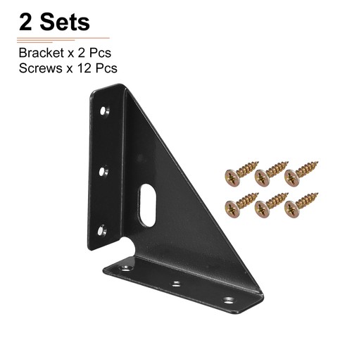 4Pack 86x86mm Angle Corner Bracket Steel Braces Joining Support w Screws Beige - Afbeelding 6 van 6