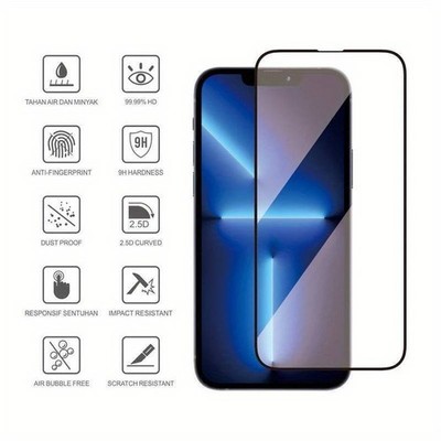 Full Edge to Edge Hartglas Displayschutzfolie für iPhone 16 Pro/15/14/13/12