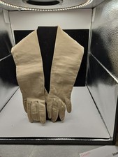 Miss Aris Vtg Feather Leather Size 6.5 Tan 100 Silk Lined Gloves Philippine D 