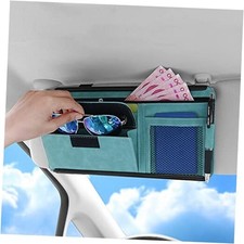Car Sun Visor Organizer Glasses Case Storage Bag note Holder Car suede blue