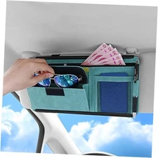  Car Sun Visor Organizer Glasses Case Storage Bag note Holder Car suede blue