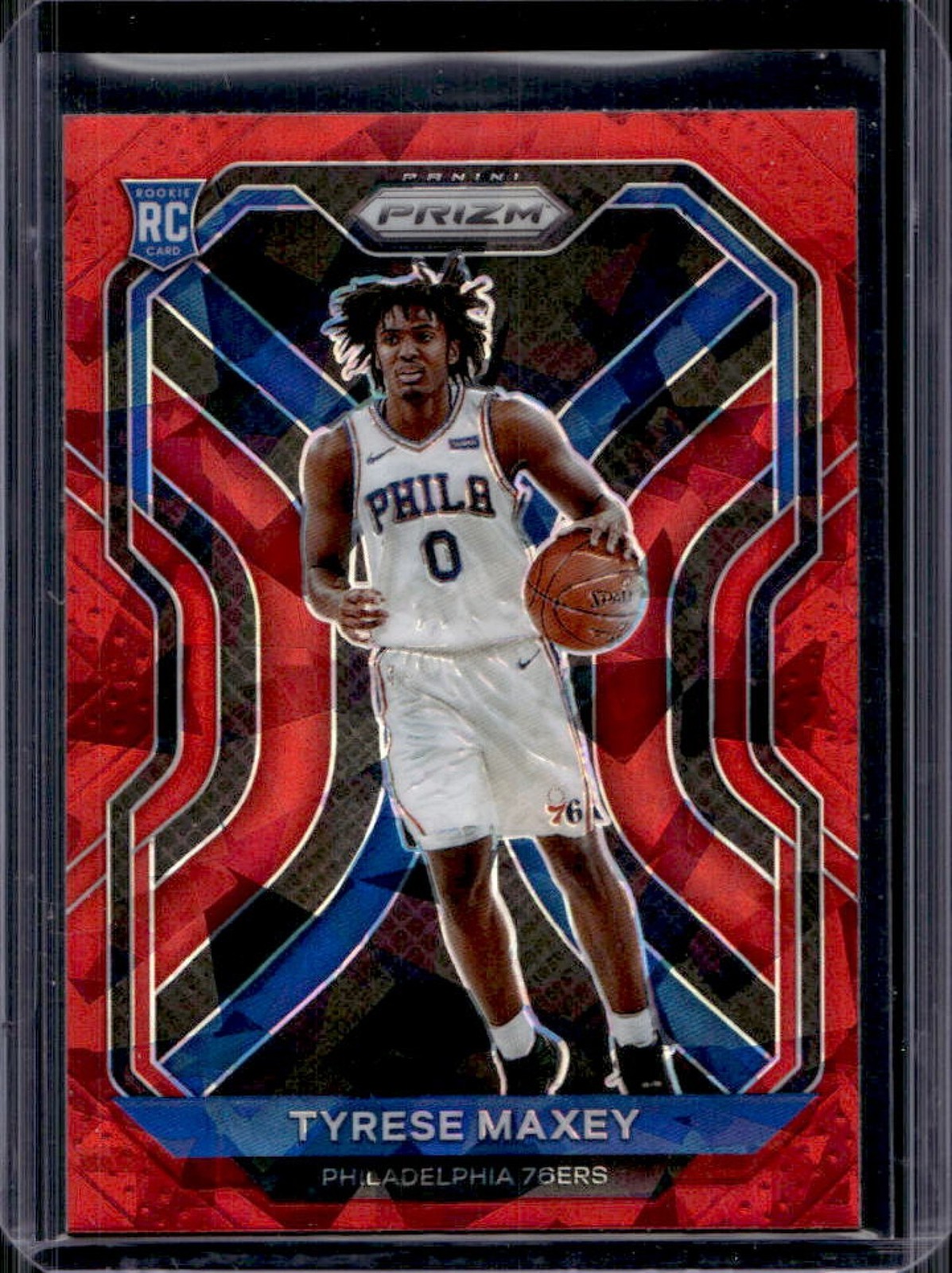 2020-21 Panini Prizm Tyrese Maxey RC Red Ice Prizm Rookie #256 76ers