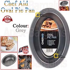 Chef Aid Oval Pie Pan Non-Stick Vegetable Oven Baking Dish Metal Meat Fish Tin