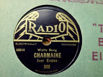 IVOR EVANS - Charmaine / Sunset Down In Somerset 8'' 78 rpm disc (A+)