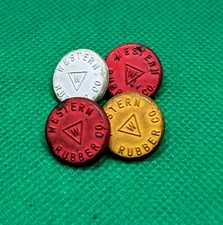 4 Vintage Western Rubber Company Rubber Golf Ball Markers