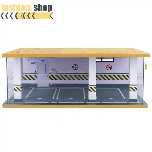 NEW Simulation Car Garage Model Solid Wood Acrylic Display Box With Lamp 1:24 - Picture 12 of 18