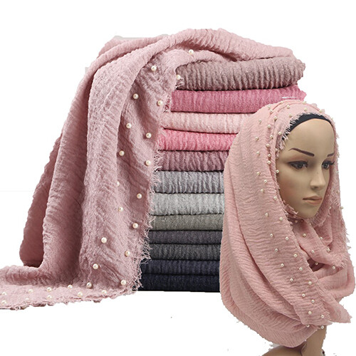 Warm Hijab Cloud Women's Shawl Viscose Premium Crinkle Muslim Islam Maxi Scarf E - Foto 5