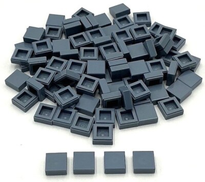 Lego 100 New Sand Blue Tiles Flat Smooth 1 x 1 Parts