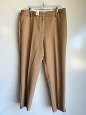 NWT TALBOTS Hampshire Curvy Ankle Pants Straight Leg Tan Beige Size 14