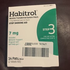 Habitrol Nicotine Patches  Step 3 7 mg 14 PATCHES Exp 7/24 - IMPERFECT BOX