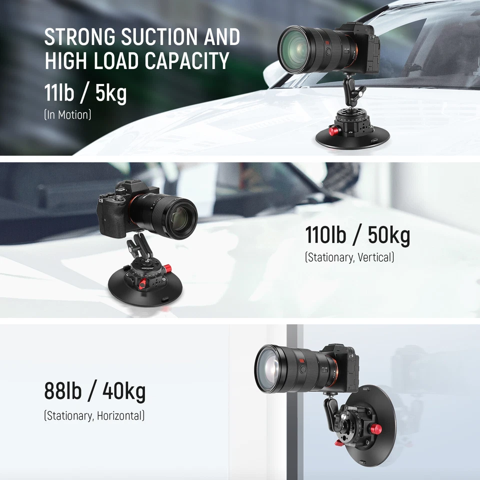 Neewer CA013 6'' Camera Suction Mount with Ball Head Magic Arm， Metal Car Mount - Image 2 of 4