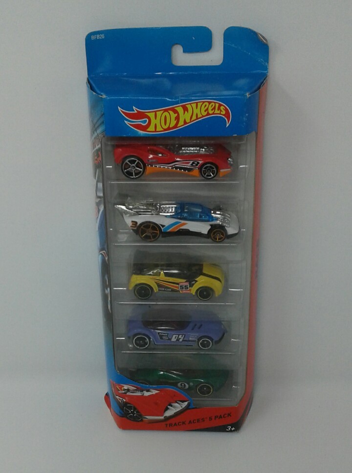 Hot Wheels Track Ace's 5 pack Die Cast Race Cars By Mattel High