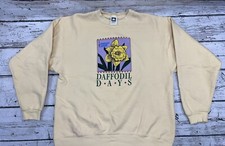 VTG Daffodil Days American Cancer Society Womens Heavyweight Crewneck Sweatshirt