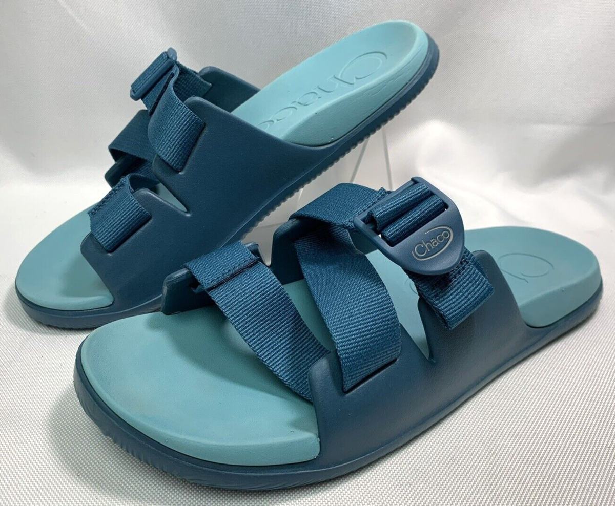 Chaco Women Chillos Sport Slides Sandals Teal Green Aqua 