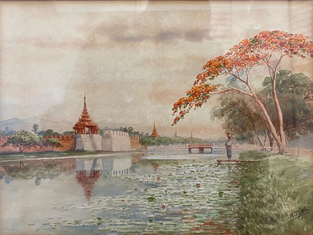 🔥 RARE Antique Important Old Burmese Asian Modern Painting,