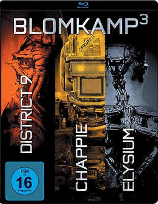 Blu-ray ''Blomkamp 3'' ( Chappie Disctrict 9 Elysium) im Steelbook  ***NEU & OVP**