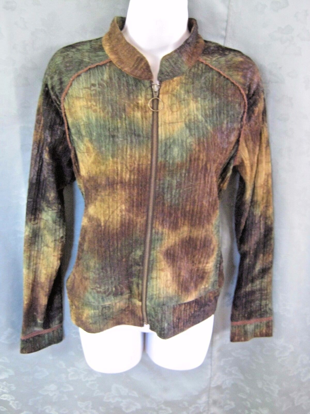 Multiples Jacket Size Small Crinkle Texture Tie D… - image 1