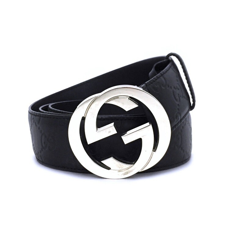 gucci belt black and silver