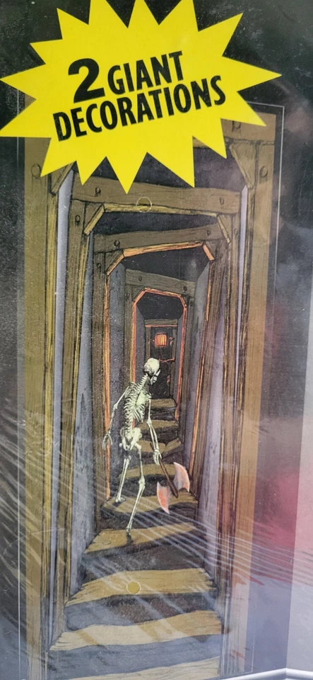 Decoración de Halloween Pasillos embrujados Gigantes 5 pies Pared Adhesivo Escena Setters Fiesta Accesorios Foto 3 de 4
