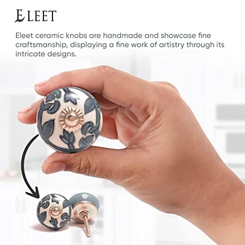 Eleet Assorted Ceramic Cabinet Knobs - Grey & White Ceramic Knobs Set ...