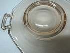 Vintage Pink depression glass serving plate 7 Inch Hexagon Shape handles Serving — photo 6