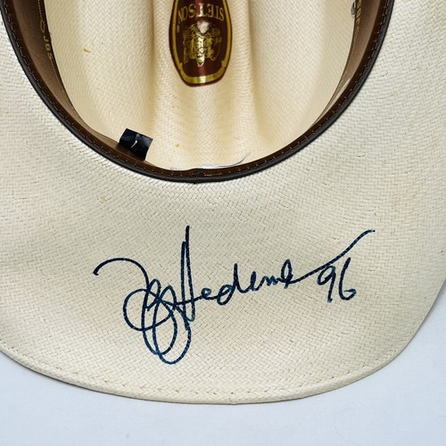 Vintage Stetson Hat Signed by Tuff Hedeman & Terri Clark Size 7 Straw Cowboy Hat - Picture 7 of 18