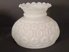 Vintage Milk Glass Ruffled GWTW Light Lamp Fixture Shade Globe 8" Hurricane