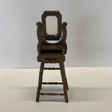 Vintage DOLLHOUSE CONCORD MINIATURES DRESSING STAND w/MIRROR 1:12 5 1/4" high