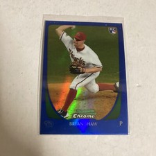 2011 Bowman Chrome Blue Refractor RC Bryan Shaw 153/199 Diamondbacks