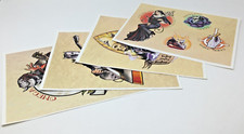 Set of 4 Ghost Band Tattoo Flash Artist Signed Randi Laing R.N. Laing