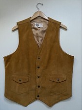 Vintage Silton Suede Leather Western Vest Men s Medium Fit Large