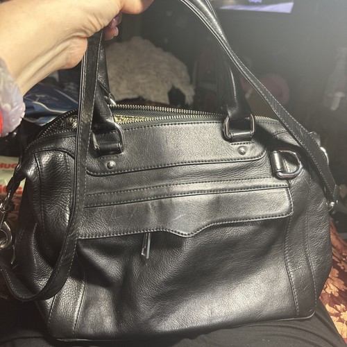 Cartera negra con correa desmontable de cuero granulado negro Rebecca Minkoff - Imagen 7 de 9