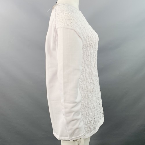 Suéter COMME des GARCONS 2022 Talla L Blanco Tejido con Cable Poliéster Cuello Redondo - Imagen 3 de 6