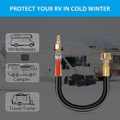 RV Winterizing Kit Sprinkler Antifreeze Blowout Adapter w/ Shut Off Valve Camper - Bild 9 von 13