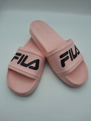 ★FILA★ Payto Sandals1SM02602H063 Fila Women's Slides Sandal Shoe Pink Black Logo Size XS 6 | eBay