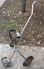 Antique 1940-50s AJAY Paymate Golf Bag Caddy Collapsible Push Pull Man Cave