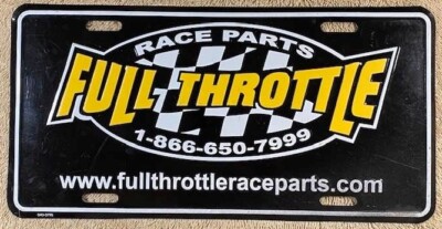 Full Throttle Race Parts Vintage Booster License Plate Racing Motorsports Engine