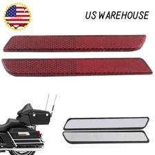 Hard Saddle Bag Latch Covers Red Reflector For Harley Touring Glide FLSTC FLHT