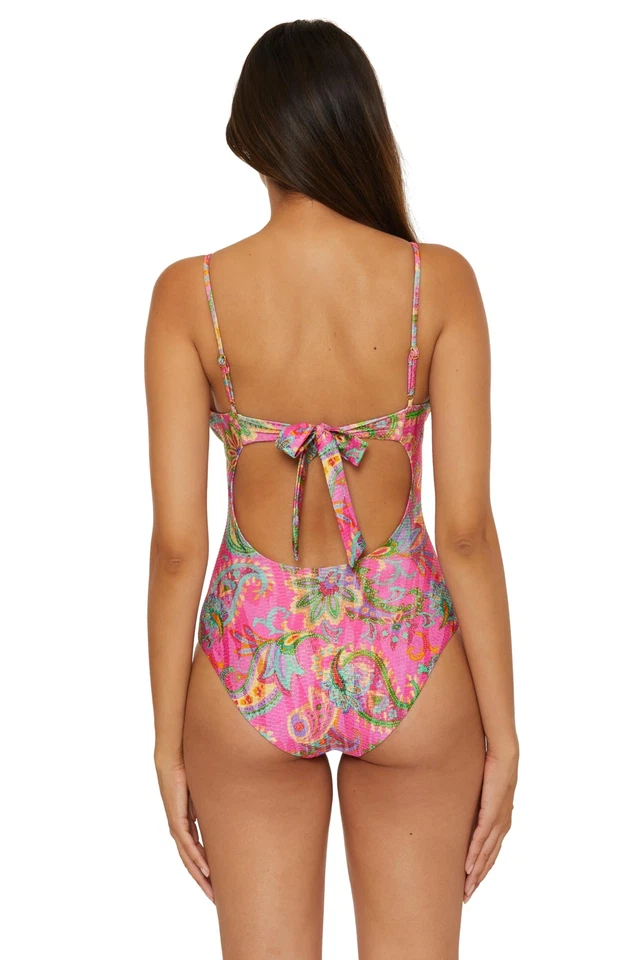 Traje de baño de una pieza BECCA Polinesia, estampado floral, trajes de baño, multicolor MED Foto 3 de 4