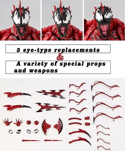 Red Venom Carnage Action Figure Movable Characters Model Statue Toys Collectible - Picture 4 of 13