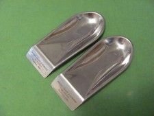 Pair of Vintage Stainless-Steel Shoehorns With Advertising MADE IN JAPAN.