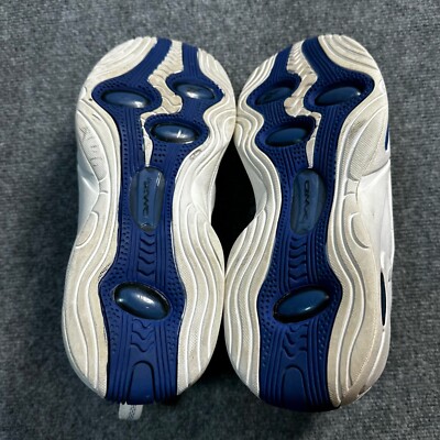 REEBOK Shoes Men 14 White Blue Leather DMX Basketball Sneaker RB