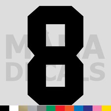 Number Eight 8 Vinyl Die Cut Decal Sticker - Jersey Sport Athlete Varsity