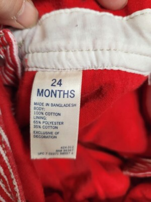 Vintage OshKosh B'Gosh Red/White Stripe Bib Denim Lined