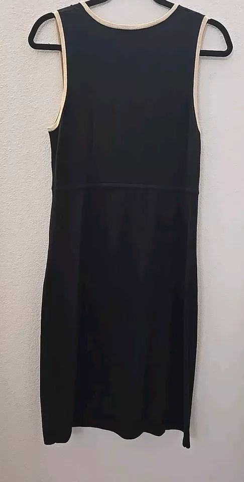 Alex Marie Old Money Knit Black and Tan Dress gold Buttons - Image 4 of 4