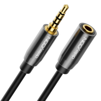 2m 3,5mm Klinken Verlängerung Headset Kopfhörer Mikro 4 polig Verlängerungskabel