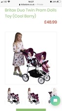 britax duo dolls pram hot pink