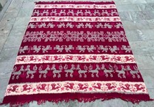 Antique ikat Handwoven Indonesian West Sumba Shawl Wall Hanging Textile 228x178