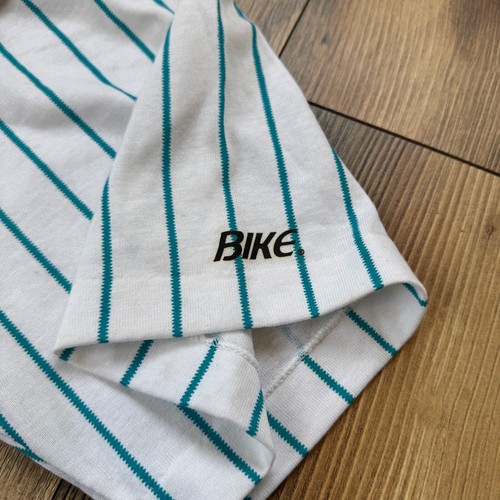 Vintage 90s BIKE Mens Medium Pinstriped Short Sleeve Henley T-Shirt USA NWT - Picture 8 of 10